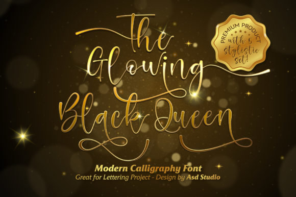 The Glowing Black Queen: A Premium Script Font for Web Design